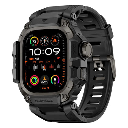 Vmylan Premium Zinc Alloy and TPU Case for Apple Watch Ultra 49mm - Durable Rugged Armor Bumper with Tactical Sport Strap