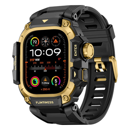 Vmylan Premium Zinc Alloy and TPU Case for Apple Watch Ultra 49mm - Durable Rugged Armor Bumper with Tactical Sport Strap