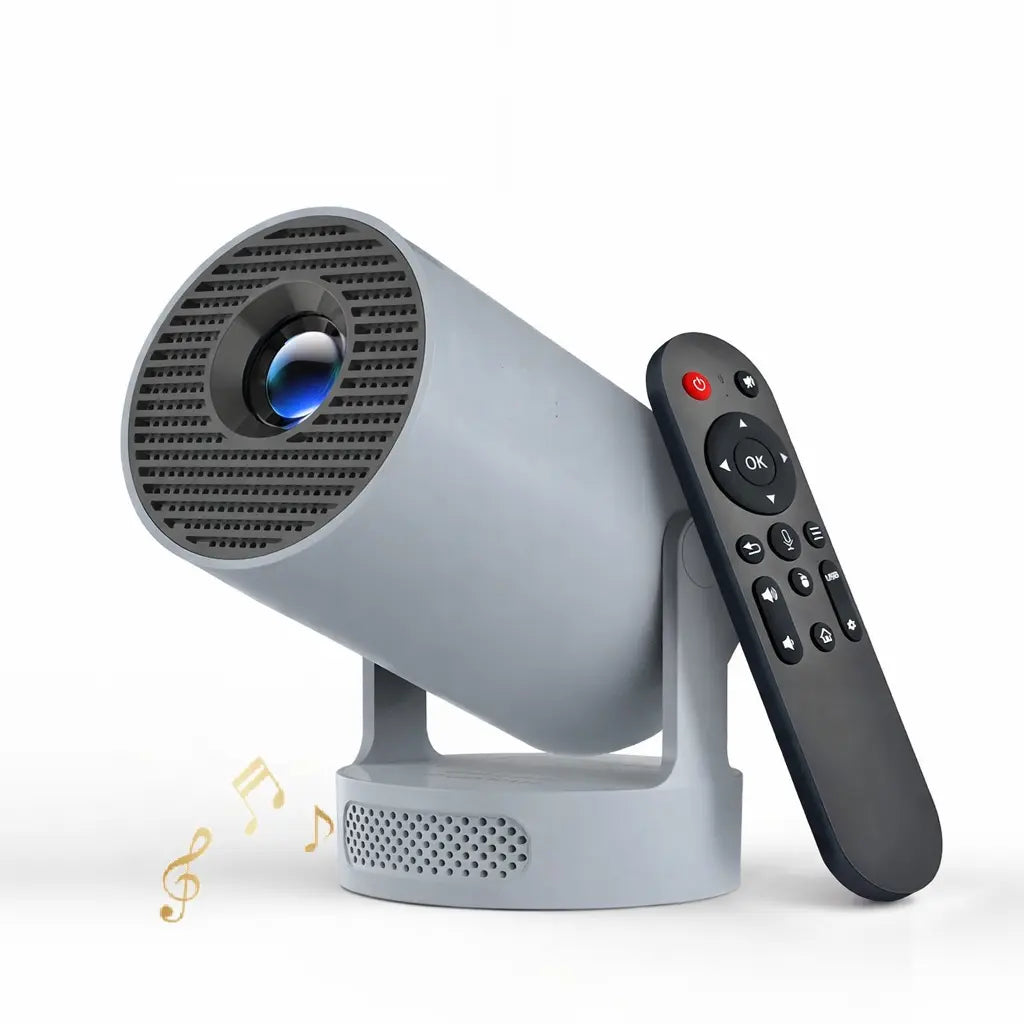 Hy300Pro+ Mini Projector - 290 ANSI Lumens, Auto Keystone Correction, Dual-Band WiFi 6, Bluetooth 5.4, Android 14, 1280x720P with 4K Decoding for Home Cinema - Portable Movie Theater Gift - 4K/1080P Audio Support