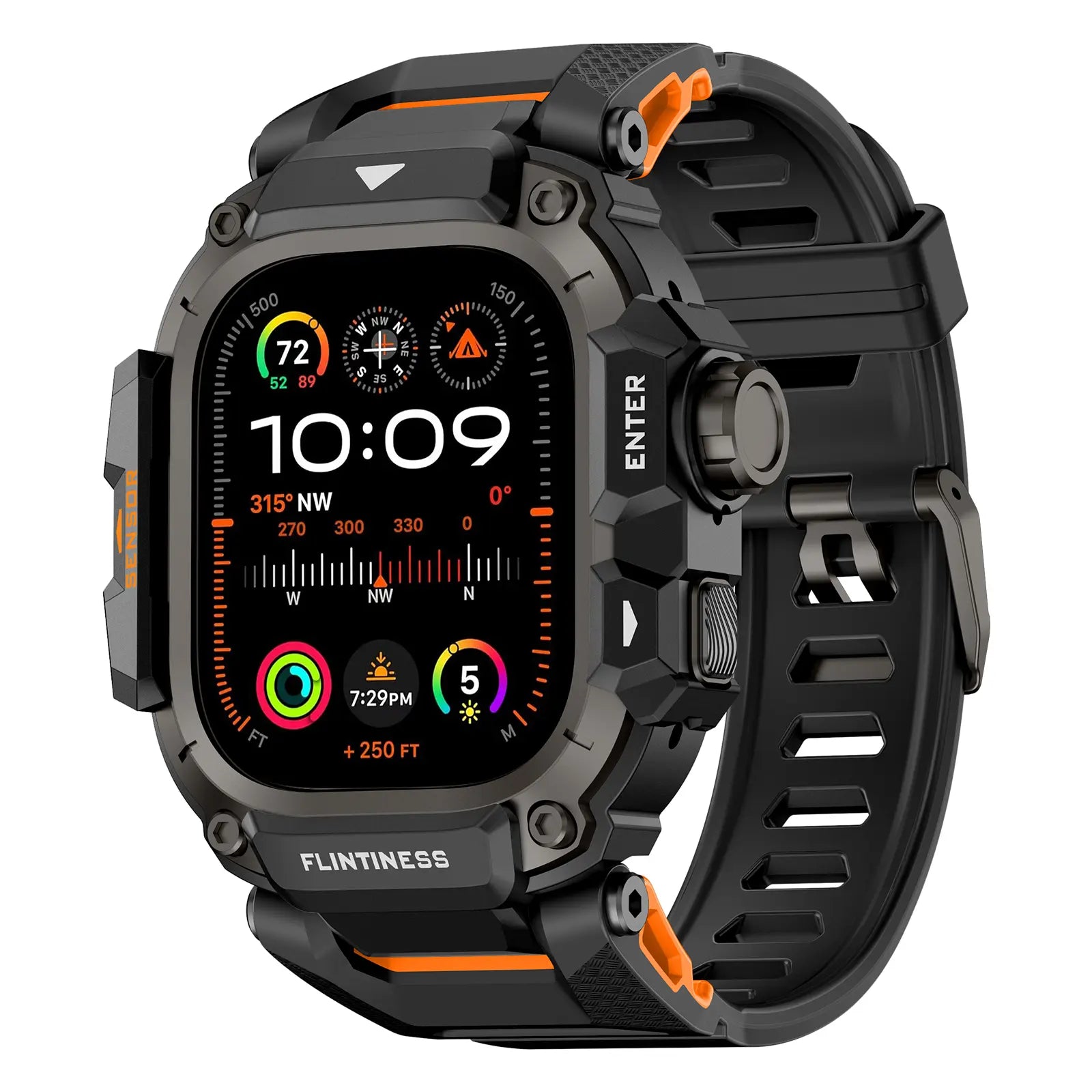 Vmylan Premium Zinc Alloy and TPU Case for Apple Watch Ultra 49mm - Durable Rugged Armor Bumper with Tactical Sport Strap