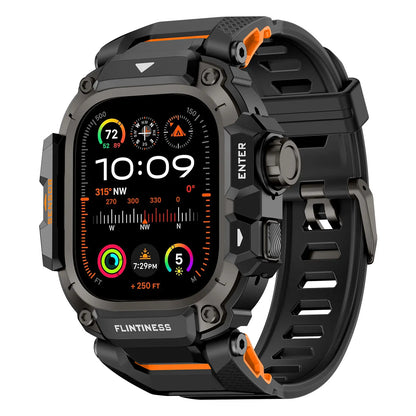 Vmylan Premium Zinc Alloy and TPU Case for Apple Watch Ultra 49mm - Durable Rugged Armor Bumper with Tactical Sport Strap