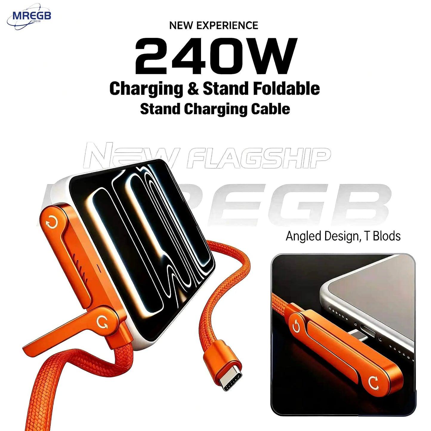 MREGB 240W Fast Charging USB-C Adapter Cable - Versatile 2-in-1 Portable Charging Solution for Mobile Devices (Gaming and Travel) - Durable Summerwins Fast Charger