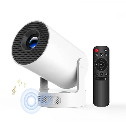 Hy300Pro+ Mini Projector - 290 ANSI Lumens, Auto Keystone Correction, Dual-Band WiFi 6, Bluetooth 5.4, Android 14, 1280x720P with 4K Decoding for Home Cinema - Portable Movie Theater Gift - 4K/1080P Audio Support