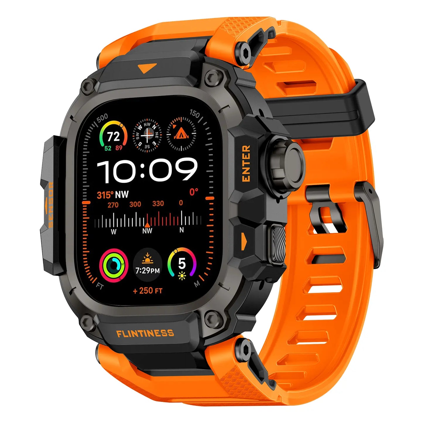 Vmylan Premium Zinc Alloy and TPU Case for Apple Watch Ultra 49mm - Durable Rugged Armor Bumper with Tactical Sport Strap