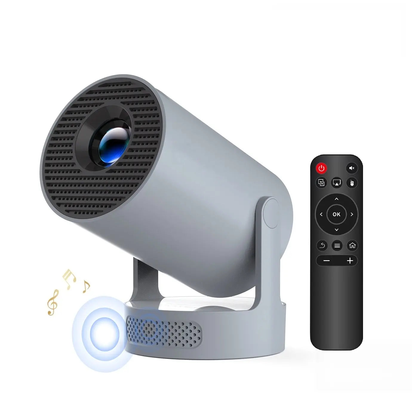 Hy300Pro+ Mini Projector - 290 ANSI Lumens, Auto Keystone Correction, Dual-Band WiFi 6, Bluetooth 5.4, Android 14, 1280x720P with 4K Decoding for Home Cinema - Portable Movie Theater Gift - 4K/1080P Audio Support