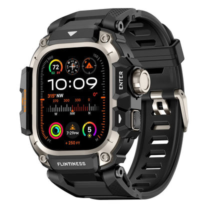 Vmylan Premium Zinc Alloy and TPU Case for Apple Watch Ultra 49mm - Durable Rugged Armor Bumper with Tactical Sport Strap