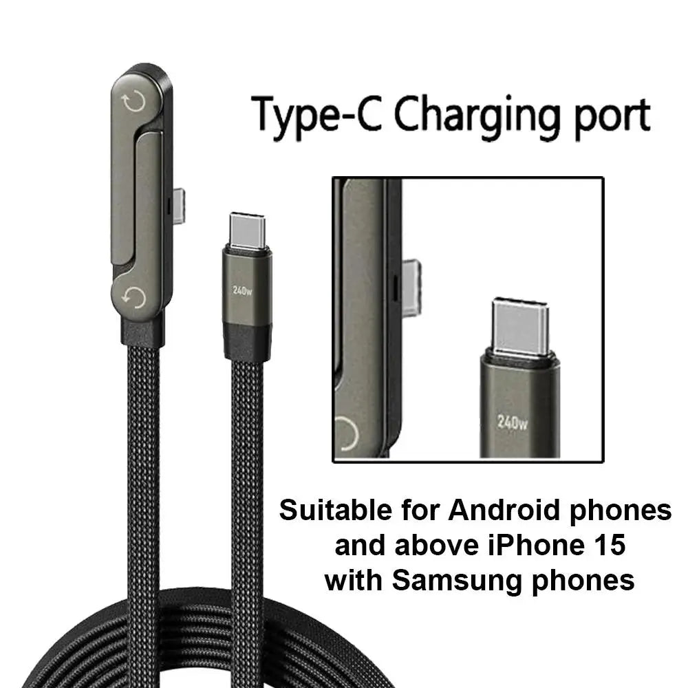 MREGB 240W Fast Charging USB-C Adapter Cable - Versatile 2-in-1 Portable Charging Solution for Mobile Devices (Gaming and Travel) - Durable Summerwins Fast Charger