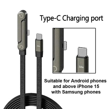MREGB 240W Fast Charging USB-C Adapter Cable - Versatile 2-in-1 Portable Charging Solution for Mobile Devices (Gaming and Travel) - Durable Summerwins Fast Charger