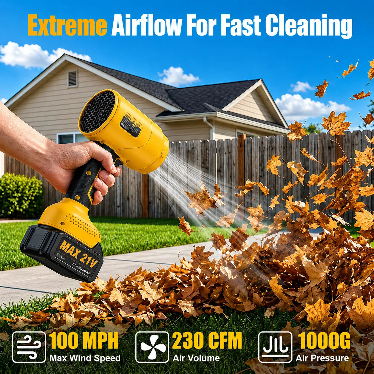 SOARFLY Turbo Jet Blower - Cordless Handheld Leaf and Snow Blower with Pure Copper Motor for Automotive Drying and Home Enhancement, High-Power Air Duster for Garden Care and Seasonal Gifting