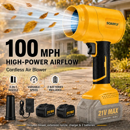 SOARFLY Turbo Jet Blower - Cordless Handheld Leaf and Snow Blower with Pure Copper Motor for Automotive Drying and Home Enhancement, High-Power Air Duster for Garden Care and Seasonal Gifting