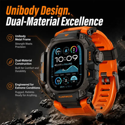 Vmylan Premium Zinc Alloy and TPU Case for Apple Watch Ultra 49mm - Durable Rugged Armor Bumper with Tactical Sport Strap