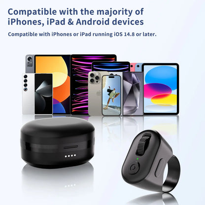 Wireless Bluetooth Scrolling Ring Remote Control for TikTok, YouTube Shorts, Instagram Reels, Rednote, Douyin, and Kindle App