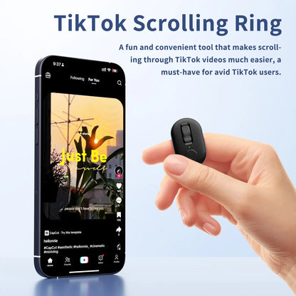 Wireless Bluetooth Scrolling Ring Remote Control for TikTok, YouTube Shorts, Instagram Reels, Rednote, Douyin, and Kindle App