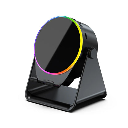 Dohelly 5 in 1 Wireless Induction Audio Bluetooth Speaker, 360° Rotation Stand with LED, Universal Speaker Stands for Surround Sound&Charger,Portable Desktop Stand Gift for Home, Shower, Outdoors, Travel.