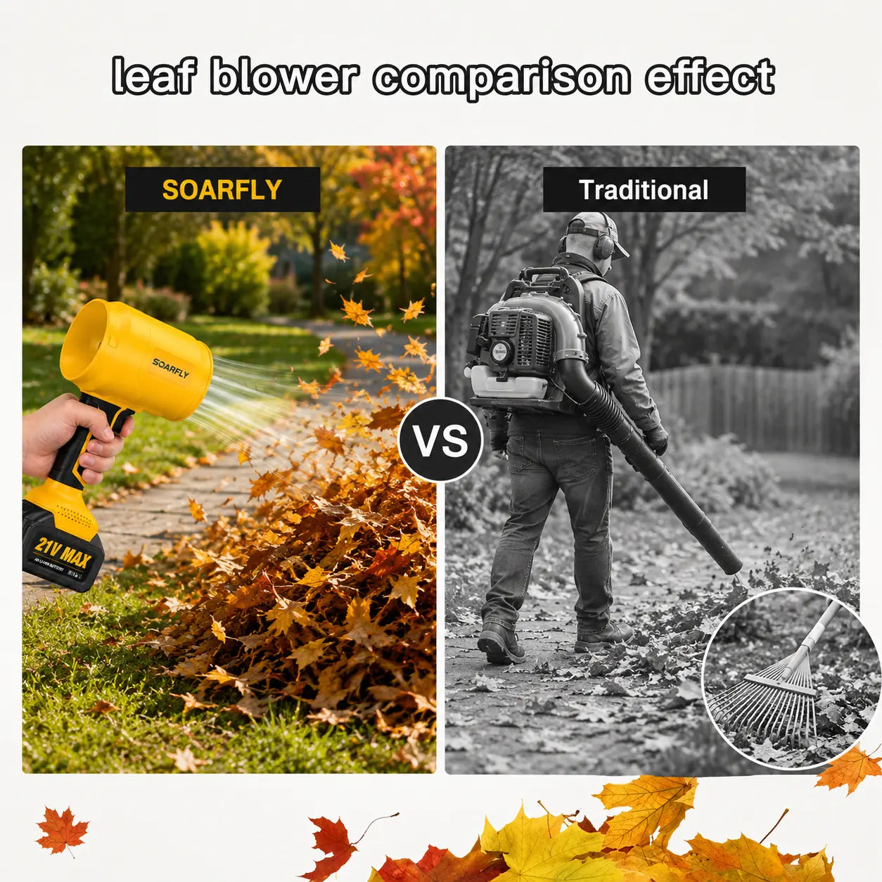 SOARFLY Turbo Jet Blower - Cordless Handheld Leaf and Snow Blower with Pure Copper Motor for Automotive Drying and Home Enhancement, High-Power Air Duster for Garden Care and Seasonal Gifting