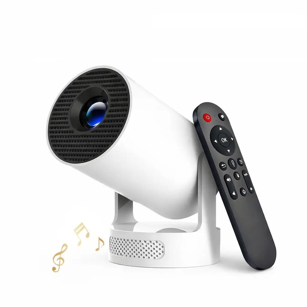 Hy300Pro+ Mini Projector - 290 ANSI Lumens, Auto Keystone Correction, Dual-Band WiFi 6, Bluetooth 5.4, Android 14, 1280x720P with 4K Decoding for Home Cinema - Portable Movie Theater Gift - 4K/1080P Audio Support