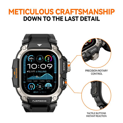 Vmylan Premium Zinc Alloy and TPU Case for Apple Watch Ultra 49mm - Durable Rugged Armor Bumper with Tactical Sport Strap